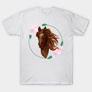 Flowers Icelandic Horse Flowers Pony T-Shirt